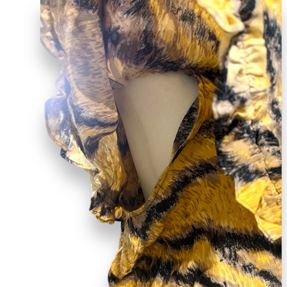Hoffmann Copenhagen Tabitha Blouse Golden Hour Animal Print Size 34 - Picture 9 of 15